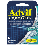 Advil Liqui-Gels Ibuprofen, 200 mg, 6 Liquid Filled Capsules per Pack